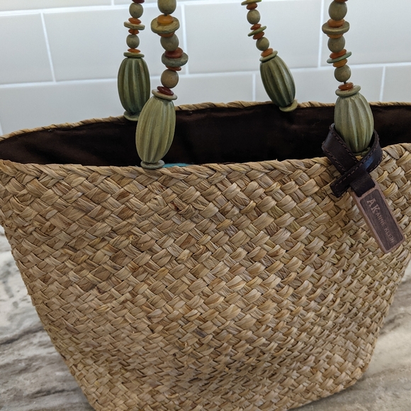 Anne Klein Basket Weave Shoulder Handbag Purse - Picture 2 of 5